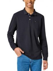 Wrangler Koszulka polo w kolorze czarnym rozmiar: L. Czarne koszulki polo męskie Wrangler, l, bez wzorów, z bawełny, bez ramiączek. Za 153.34 zł.