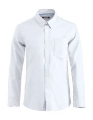 Clique Oxford koszula Oxford długi rękaw 100% bawełna biała – white. Białe koszule męskie CLIQUE, m, bez wzorów, z bawełny, bez kołnierzyka, bez ramiączek. Za 229.24 zł.