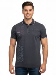 Geographical Norway Koszulka polo "Konakri" w kolorze czarnym rozmiar: L. Czarne koszulki polo męskie Geographical Norway, l, bez wzorów, z bawełny, bez ramiączek. Za 105.38 zł.