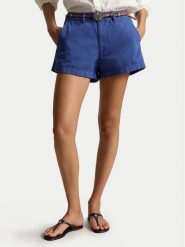 Polo Ralph Lauren Szorty materiałowe 211963798501 Niebieski Straight Fit. Niebieskie szorty damskie Polo Ralph Lauren, bez wzorów, z bawełny. Za 639.99 zł.