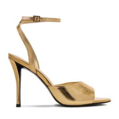 Sandały Eva Minge. Żółte sandały damskie Eva Minge, bez wzorów, bez obcasa, na szpilce. Za 429.99 zł.