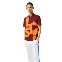 Koszulka sportowa polo męska Lacoste Polo. Czerwone koszulki polo męskie Lacoste, m, bez wzorów, z bawełny, bez ramiączek. Za 357.00 zł.