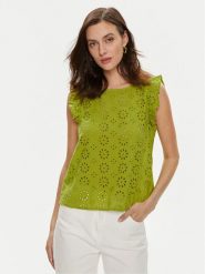 JDY Bluzka Vola 15312383 Zielony Regular Fit. Zielone bluzki damskie JDY, xs, bez wzorów, z bawełny, bez ramiączek. Za 139.99 zł.