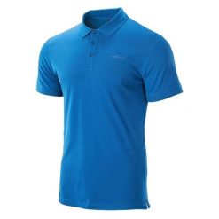 Koszulka polo męska Hi-Tec Romso - niebieska, Rozmiar M. Niebieskie koszulki polo męskie Hi-tec, m, bez wzorów, z bawełny, bez ramiączek. Za 54.99 zł.