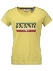 DOLOMITE Koszulka "Gard" w kolorze żółtym rozmiar: S. Żółte bluzki damskie Dolomite, s, bez wzorów, z bawełny, bez kołnierzyka, bez ramiączek. Za 79.03 zł.
