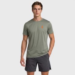 Koszulka z krótkim rękawem męska AULP TOMMY do biegania trekkingowa. Brązowe t-shirty sportowe męskie Aulp, m, bez ramiączek, do biegania. Za 99.99 zł.