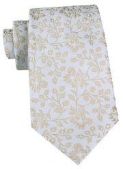 Męski Krawat - Chattier - Popielato-Błękitny z Kwiatowym Wzorem. Niebieskie krawaty i muchy męskie Chattier, bez wzorów, z tkaniny, eleganckie. Za 55.00 zł.