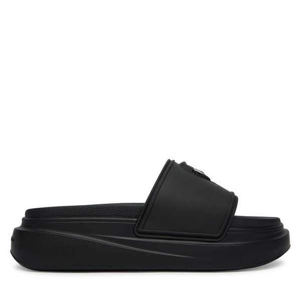 Klapki KARL LAGERFELD. Czarne klapki damskie Karl Lagerfeld, bez wzorów, bez obcasa. Za 484.99 zł.