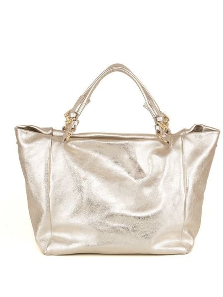 Lucca Baldi Skórzany shopper bag "Gimignano" w kolorze złotym - 45 x 50 x 20 cm rozmiar: onesize. Żółte shopper bag damskie Lucca Baldi, bez wzorów, z materiału, przez ramię, bez dodatków. Za 284.15 zł.