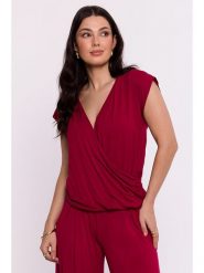 Be Wear Bluzka w kolorze czerwonym rozmiar: L. Czerwone bluzki damskie Be Wear, l, bez wzorów, bez kołnierzyka, bez ramiączek. Za 105.14 zł.
