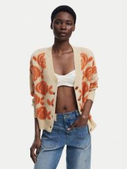 Desigual Kardigan Carter 25WWJF22 Beżowy Relaxed Fit. Brązowe kardigany damskie Desigual, xl, bez wzorów, z syntetyku. Za 509.99 zł.