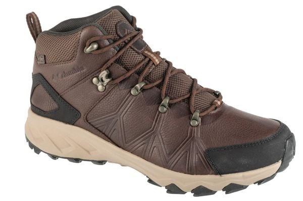 Buty trekkingowe męskie, Peakfreak II Mid Outdry Leather. Brązowe buty trekkingowe męskie Columbia, z materiału, bez zapięcia, trekkingowe. Za 449.99 zł.