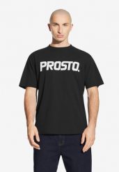 Koszulka sportowa męska Prosto Biglog z krótkim rękawem. Czarne t-shirty sportowe męskie Prosto., m, z bawełny, bez ramiączek. Za 94.99 zł.
