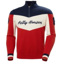 Sweter 1/4 zip Helly Hansen Apres. Czerwone swetry męskie Helly Hansen, na zimę, bez wzorów, bez kołnierzyka. Za 773.00 zł.