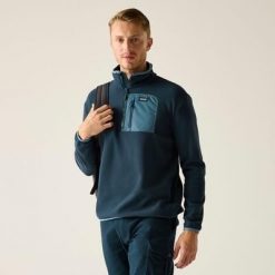 Męska bluza polarowa Frankie Half Zip. Niebieskie bluzy bez kaptura męskie Regatta, m, z polaru. Za 229.99 zł.
