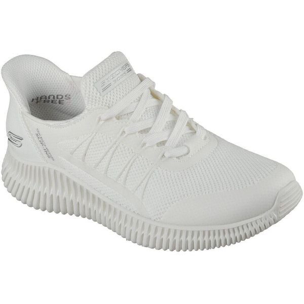 Buty sportowe damskie Skechers Bobs Geo Lite Divine Pace. Białe buty sportowe na co dzień damskie Skechers, bez wzorów, z materiału. Za 390.00 zł.