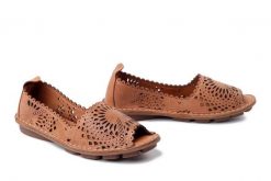 KOCH VT 59 tan, sandały damskie. Brązowe sandały damskie KOCH, w ażurowe wzory, ze skóry, bez obcasa. Za 224.90 zł.