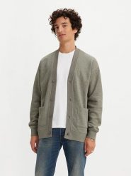 Levi's Kardigan w kolorze szaro-oliwkowym rozmiar: XL. Brązowe kardigany męskie Levi's, s, bez wzorów, bez kołnierzyka. Za 118.56 zł.