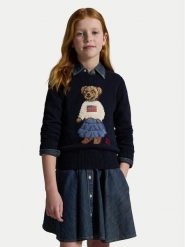 Polo Ralph Lauren Sweter 313702268001 Granatowy Regular Fit. Niebieskie swetry dziewczęce Polo Ralph Lauren, bez wzorów, z bawełny, bez kołnierzyka. Za 1,199.00 zł.