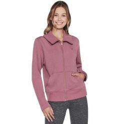 Bluza dresowa sportowa damska Hoodless Hoodie Skechcloud Jacket. Czarne bluzy bez kaptura damskie Skechers, l, z dresówki. Za 299.99 zł.