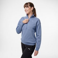 Second Life - Bluza na zamek damska Puma - Stan Doskonały. Niebieskie bluzy z kapturem damskie Puma, s, z bawełny. Za 117.00 zł.