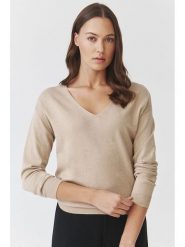 TATUUM Sweter "Flare" w kolorze beżowym rozmiar: XS. Brązowe swetry klasyczne damskie Tatuum, xs, bez kołnierzyka. Za 88.64 zł.