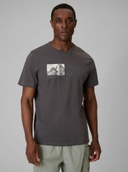 4F T-shirt regular z nadrukiem męski - szary M. Szare t-shirty męskie 4f, m, bez wzorów, z bawełny, bez kołnierzyka. Za 59.99 zł.