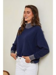 So Cachemire Sweter "Csepreg" w kolorze granatowym rozmiar: M. Niebieskie golfy damskie So Cachemire, m, z kaszmiru, bez kołnierzyka. Za 211.31 zł.