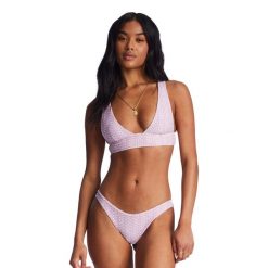 Góra od stroju kąpielowego Billabong Covered In Love Tanlines Remi. Fioletowe bikini damskie Billabong, bez wzorów. Za 98.99 zł.