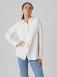 Vero Moda Koszula "Natali" w kolorze białym rozmiar: XXL. Białe koszule damskie Vero Moda, xxl, bez wzorów, z bawełny, bez kołnierzyka, bez ramiączek. Za 66.00 zł.