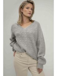 Josephine & Co Sweter w kolorze jasnoszarym rozmiar: S. Szare swetry klasyczne damskie Josephine & Co, s, z wełny, bez kołnierzyka. Za 265.40 zł.