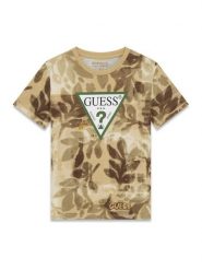 Guess T-Shirt L6GI03 K8HM4 Khaki Regular Fit. Brązowe t-shirty chłopięce Guess, z aplikacjami, z bawełny, bez ramiączek. Za 129.99 zł.