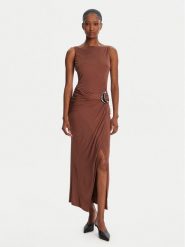 STAUD Sukienka koktajlowa Talia R25R2137VJ Brązowy Slim Fit. Brązowe sukienki damskie STAUD, l, bez wzorów, z wiskozy, wizytowe, bez kołnierzyka, bez ramiączek. Za 1,779.00 zł.