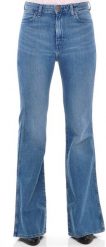 WRANGLER RETRO FLARE DAMSKIE SPODNIE JEANSOWE PINE FIELD W240FH21Y 112127915. Zielone spodnie materiałowe damskie Wrangler, bez wzorów, z jeansu, retro. Za 199.99 zł.