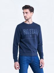BIG STAR Bluza w kolorze granatowym rozmiar: L. Niebieskie bluzy bez kaptura męskie Big Star, l, z bawełny. Za 136.13 zł.