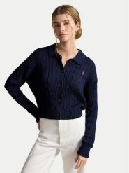 Polo Ralph Lauren Kardigan 211B30509002 Granatowy Straight Fit. Niebieskie kardigany damskie Polo Ralph Lauren, l, bez wzorów, z bawełny. Za 1,199.00 zł.