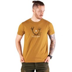 T-shirt myśliwski męski Tagart FNT Antler Honey z nadrukiem. Żółte t-shirty męskie tagart, m, bez wzorów, bez kołnierzyka. Za 99.00 zł.