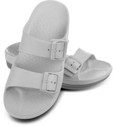 Klapki basenowe damskie Aqua Speed Alicante. Szare klapki damskie Aqua-Speed, bez wzorów, z materiału, bez obcasa. Za 84.99 zł.