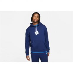 Bluza sportowa męska Nike Air Jordan Jumpman Classics. Niebieskie bluzy sportowe męskie Nike, bez wzorów, sportowe, bez kołnierzyka, bez ramiączek. Za 399.99 zł.