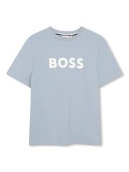 BOSS T-Shirt J52711 Błękitny Regular Fit. Niebieskie t-shirty chłopięce Boss, bez wzorów, z bawełny, bez ramiączek. Za 189.99 zł.