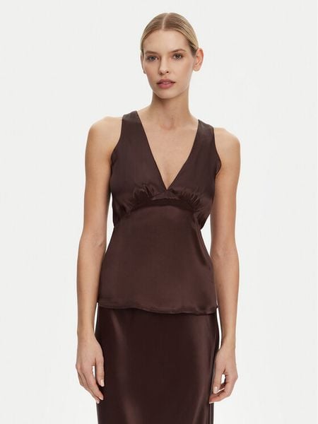 2NDDAY Bluzka Valenci 2252137287 Brązowy Regular Fit. Brązowe bluzki damskie 2NDDAY, bez wzorów, z wiskozy, bez ramiączek. Za 289.99 zł.