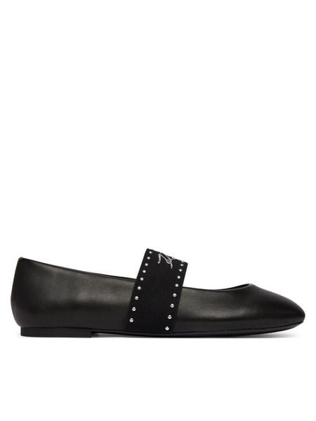 KARL LAGERFELD Baleriny Karo KL40126A Czarny. Czarne baleriny damskie Karl Lagerfeld, bez wzorów, ze skóry, bez obcasa. Za 729.99 zł.