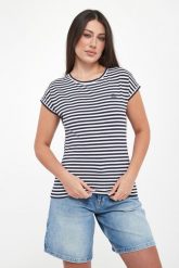 T-shirt damski w paski Tulia JOOP!. T-shirty damskie Joop!, l, bez wzorów, bez kołnierzyka. Za 399.00 zł.