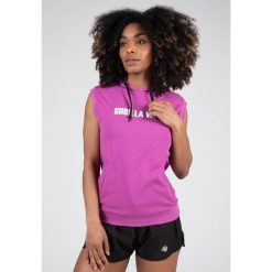 Virginia Bluza z kapturem bez rękawów - Fuksja. Czerwone bluzy sportowe damskie GORILLA WEAR, m, bez wzorów, z bawełny, bez ramiączek, z kapturem. Za 234.00 zł.