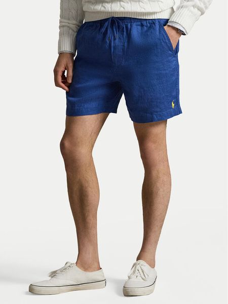 Polo Ralph Lauren Szorty materiałowe 710P08205502 Niebieski Regular Fit. Niebieskie szorty męskie Polo Ralph Lauren, ze lnu, bez kołnierzyka. Za 549.99 zł.
