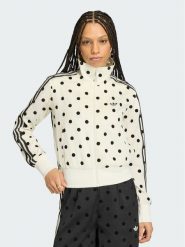 Adidas Bluza Satin Polka Dots Tt Track Top KV1165 Kremowy Regular Fit. Białe bluzy bez kaptura damskie Adidas, s, z syntetyku. Za 328.99 zł.