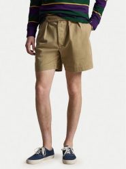 Polo Ralph Lauren Szorty materiałowe 710B20886003 Khaki Relaxed Fit. Brązowe szorty męskie Polo Ralph Lauren, z bawełny, bez kołnierzyka. Za 859.99 zł.