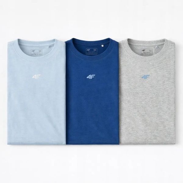 T-SHIRT MĘSKI 4F KOMPLET 3 SZTUKI KOLEKCJA LIMITOWANA L M3947 SS26. T-shirty męskie 4f, l, bez wzorów, z bawełny, bez kołnierzyka. Za 164.98 zł.