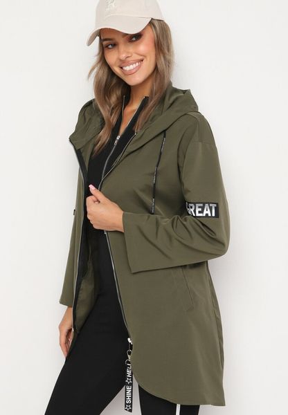 Ciemnozielona Kurtka Oversize Wiatrówka z Kapturem Lafise. Zielone kurtki damskie Born2be, xs, bez wzorów, z kapturem. Za 29.99 zł.