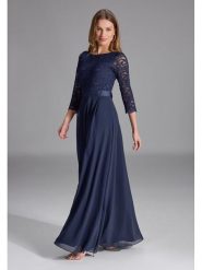 SWING Sukienka w kolorze granatowym rozmiar: 40. Niebieskie sukienki damskie Swing, bez wzorów, z koronki, bez kołnierzyka, bez ramiączek, maxi. Za 264.77 zł.